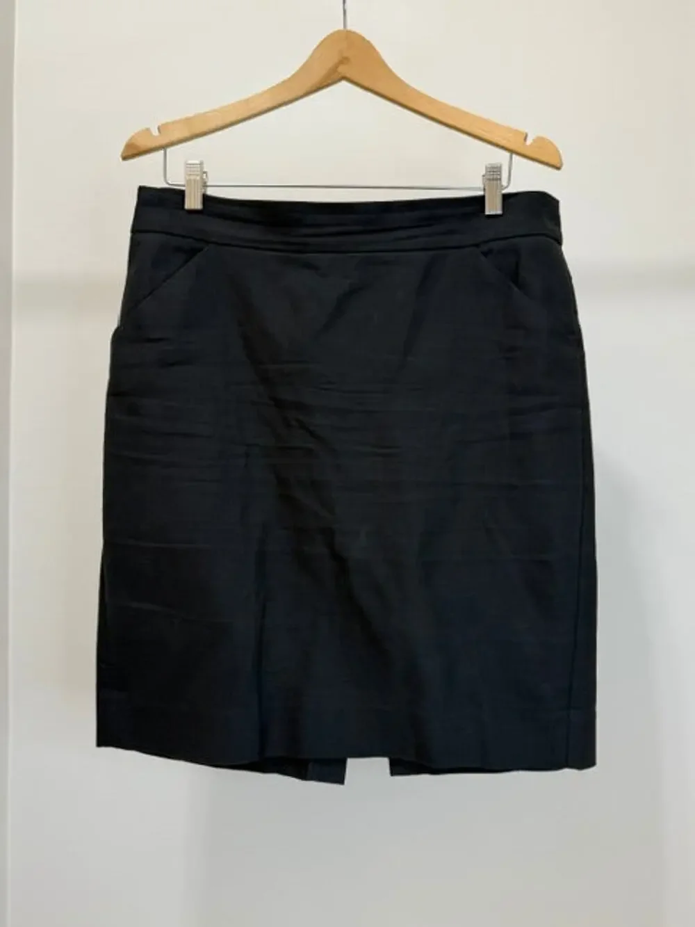 J.Crew “The Pencil Skirt” Black 100% Cotton Sz12